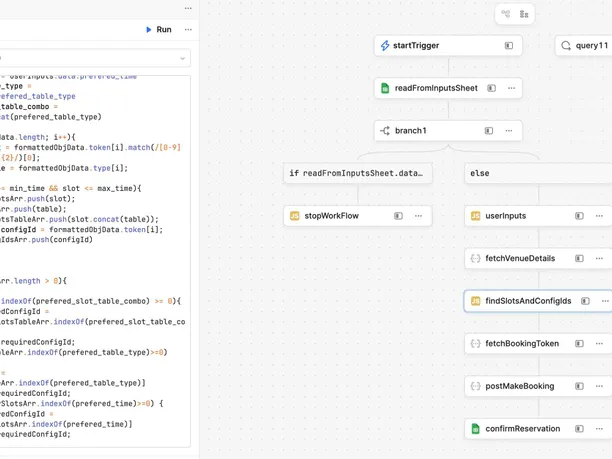 Restaurant Reservation Automation Bot with Retool Workflows for a Concierge Services Company