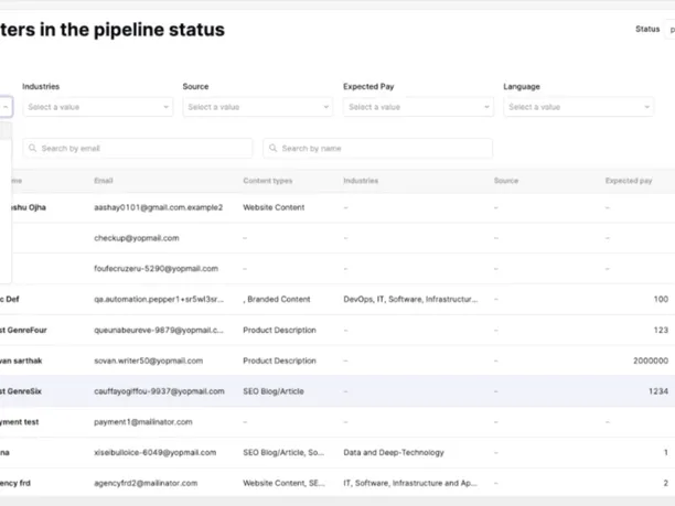 Retool App for Streamlining Writer Onboarding for Pepper Content's Marketplace