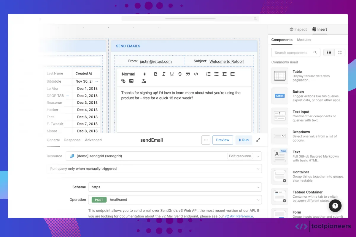 Sending Emails Using Retool Workflow