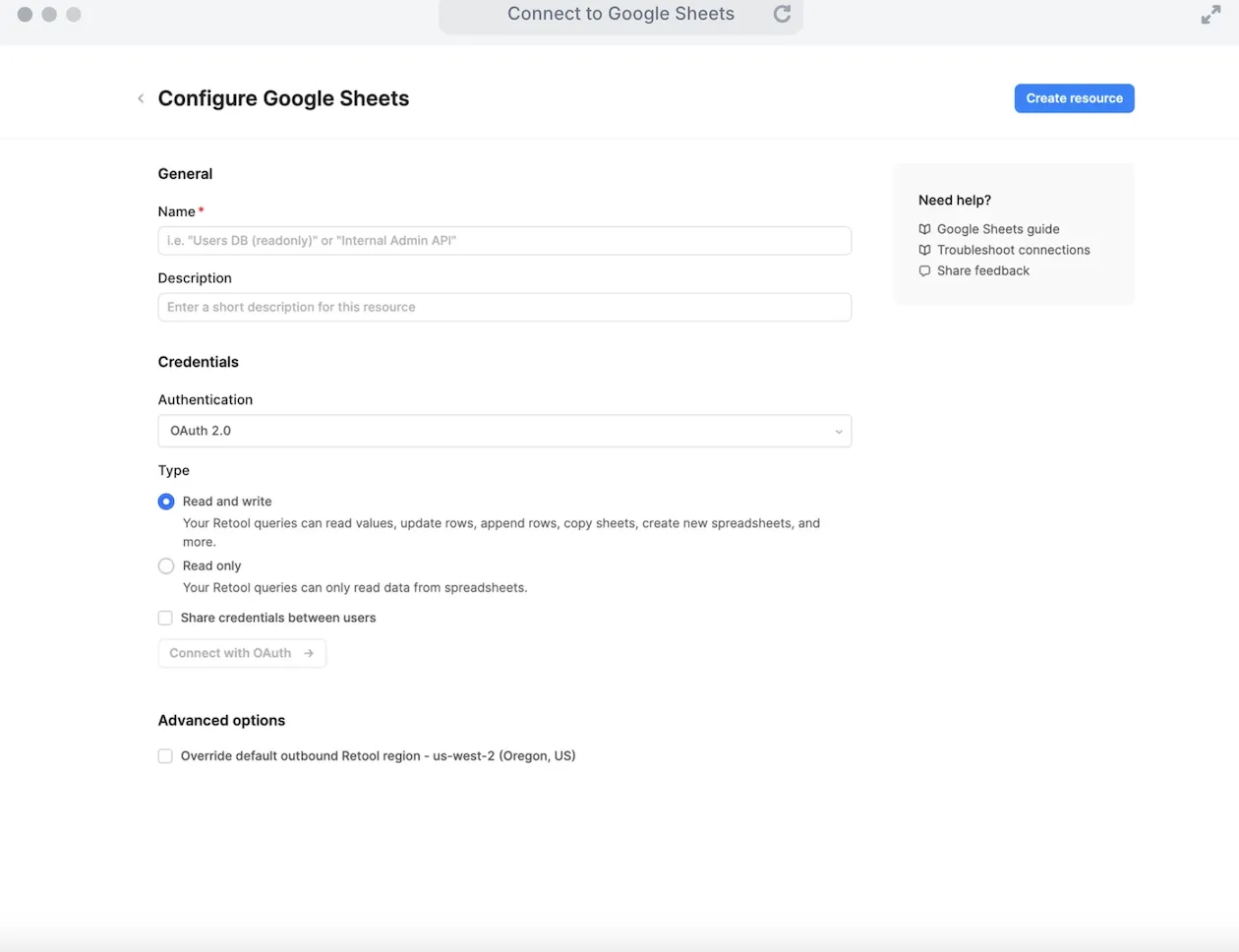 CRUD App with Retool and Google Sheets